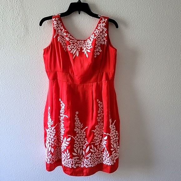 Antonio Melani Orange Embroidery Floral  Dress Size 12 - Picture 3 of 15